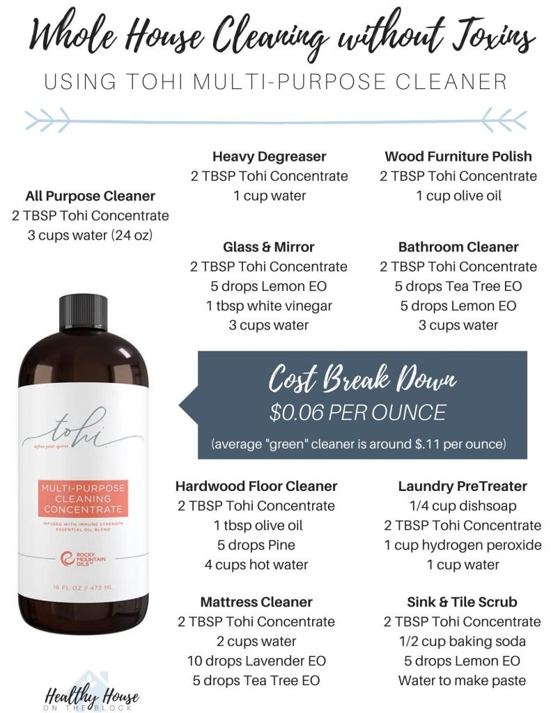 clean a house using non toxic supplies and essential oils