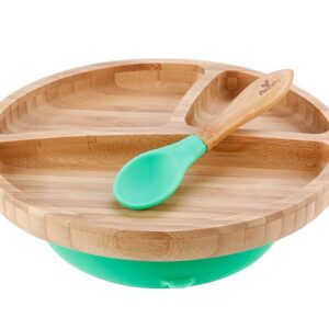 Avanchy Bamboo Suction Toddler Plate & Spoon