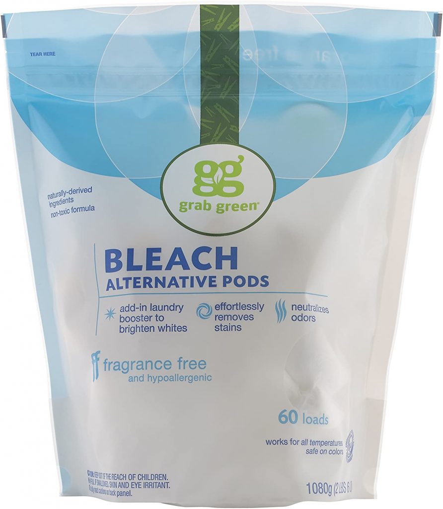 grab green chlorine free bleach pods