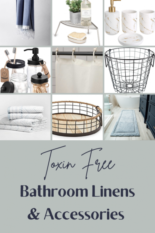 non toxic bathroom storage, linens and accessories